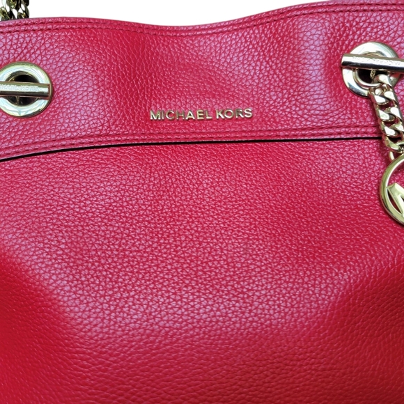 Michael Kors Red Leather Shoulder Bag Cross Body - Picture 5 of 6